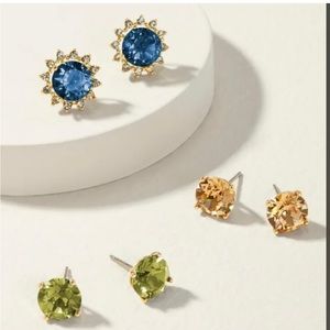 Stella & Dot Halo Stud Set -Gold/Navy Multi-NIB/Retired